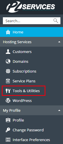 Tools menu