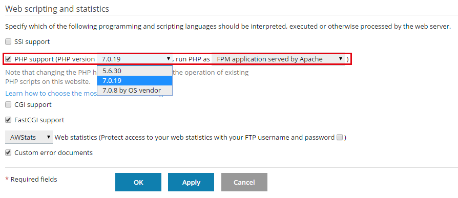 PHP configuratie